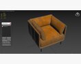 Wells Leather Chair Crate and Barrel Modello 3D