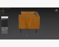 Wells Leather Chair Crate and Barrel Modelo 3D