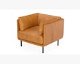 Wells Leather Chair Crate and Barrel 3D 모델 