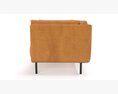 Wells Leather Chair Crate and Barrel Modello 3D
