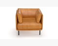 Wells Leather Chair Crate and Barrel 3Dモデル