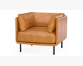 Wells Leather Chair Crate and Barrel Modelo 3d