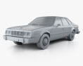 AMC Concord sedan 1980 3d model clay render