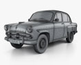 MZMA Moskvich 402 1956 3D-Modell wire render