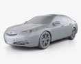 Acura TL 2013 3d model clay render