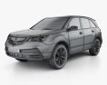 Acura MDX 2014 3D-Modell wire render