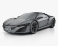 Acura NSX 2015 3d model wire render