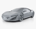 Acura NSX 2015 3d model clay render