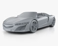 Acura NSX convertible 2015 3d model clay render