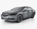 Acura RLX 2016 3d model wire render