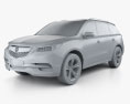 Acura MDX Concept 2017 3d model clay render
