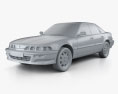 Acura Integra 1993 3d model clay render