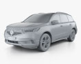 Acura MDX Sport hybrid 2020 3d model clay render