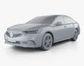 Acura RLX Sport ハイブリッ SH-AWD 2019 3Dモデル clay render