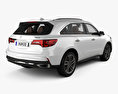 Acura MDX Sport гібрид з детальним інтер'єром 2020 3D модель back view