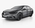 Acura RLX Sport hybride SH-AWD avec Intérieur 2019 Modèle 3d wire render