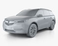 Acura MDX 2019 3D модель clay render