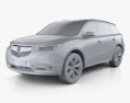 Acura MDX RU-spec 2019 3D模型 clay render