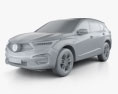 Acura RDX A-spec 2022 3D模型 clay render