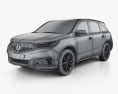 Acura MDX A-Spec 2021 3d model wire render