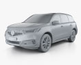 Acura MDX A-Spec 2021 3Dモデル clay render
