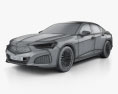 Acura TLX Type S 2023 3D模型 wire render