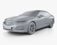 Acura TLX A-Spec 2023 3D-Modell clay render