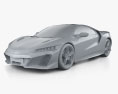 Acura NSX Type S 2024 3D-Modell clay render