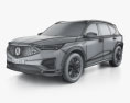 Acura MDX Type S US-spec 2024 3Dモデル wire render