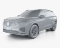 Acura MDX Type S US-spec 2024 3Dモデル clay render