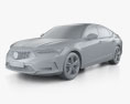 Acura Integra A-Spec 2024 3D-Modell clay render