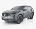 Acura RDX A-spec PMC Edition 2024 3D-Modell wire render