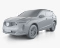 Acura RDX A-spec PMC Edition 2024 Modello 3D clay render