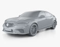 Acura Integra Type S 2024 3D 모델  clay render