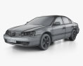 Acura TL 2002 3D模型 wire render