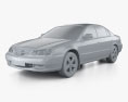 Acura TL 2002 3D-Modell clay render