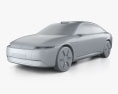 Afeela EV Sedan 2024 3D 모델  clay render