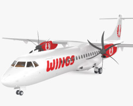 ATR 72 з детальним інтер'єром 3D модель