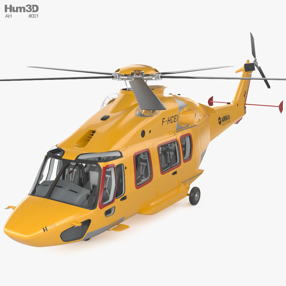 Airbus Helicopters H175 з детальним інтер'єром 3D модель