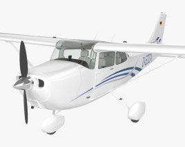 Cessna 172 Skyhawk with HQ interior 3D model