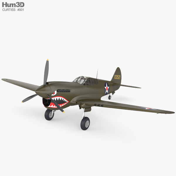 Curtiss P-40 Warhawk 3D 모델 