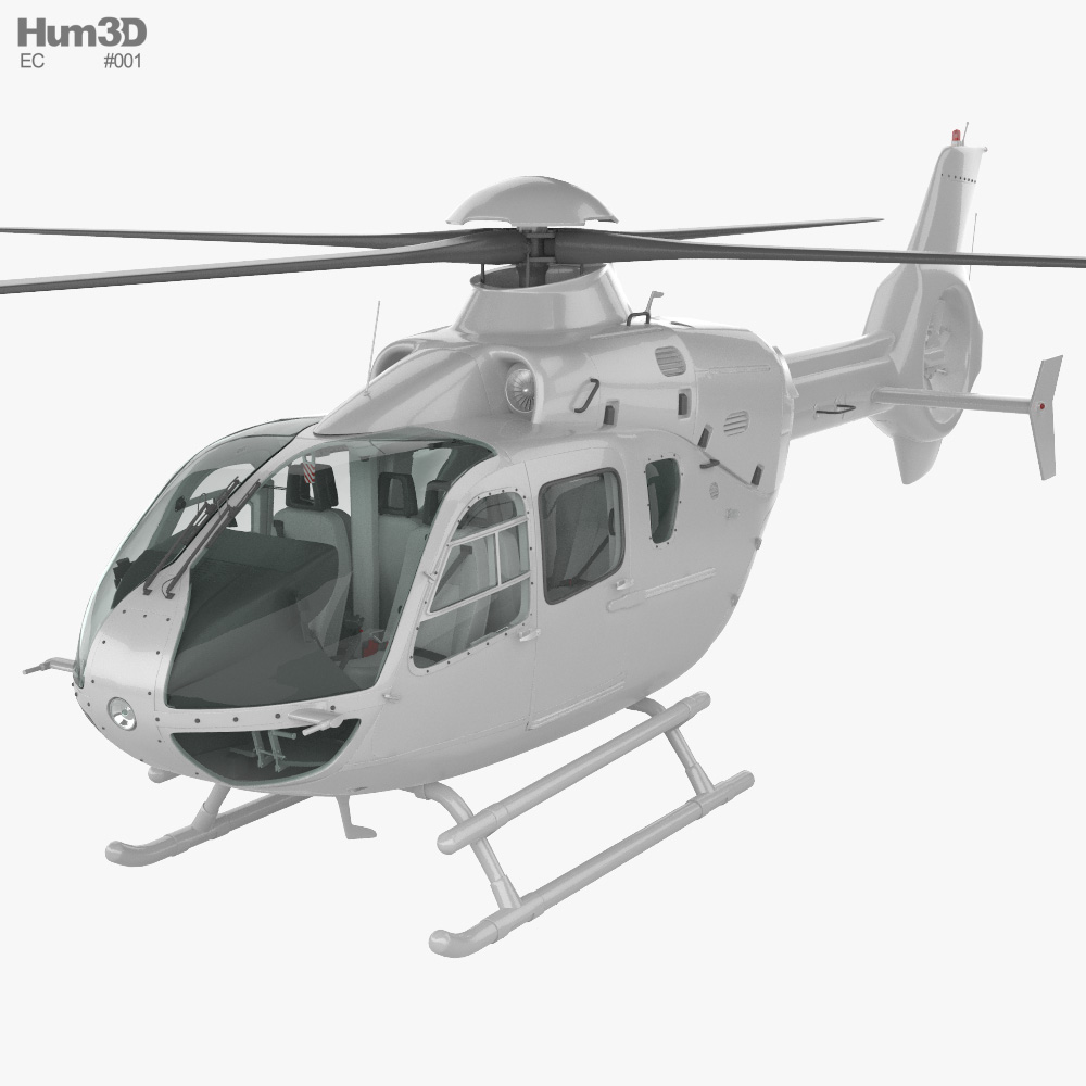 Eurocopter EC135 with HQ interior 3D model