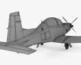 Beechcraft T-6A Texan II with HQ interior Modello 3D