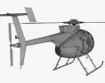 MD Helicopters MD 500 with Cockpit HQ interior 3d model