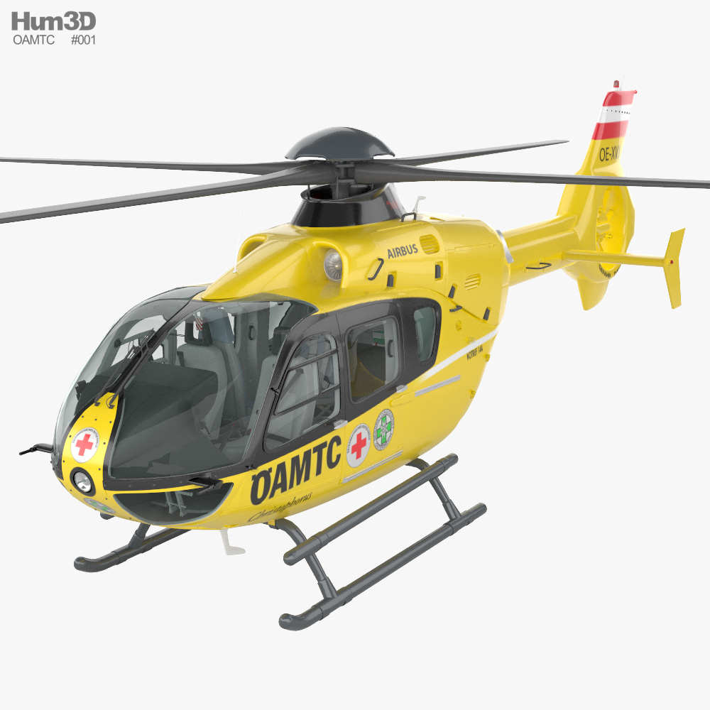 OAMTC Christophorus Emergency H135 with HQ interior 3D model