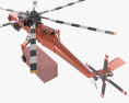 Sikorsky S 64 Skycrane with 航运集装箱 3D模型