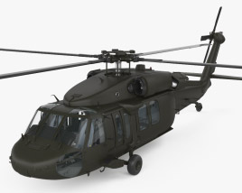 Sikorsky UH-60 Black Hawk avec Intérieur Modèle 3D