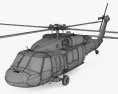 Sikorsky UH-60 Black Hawk with HQ interior 3d model