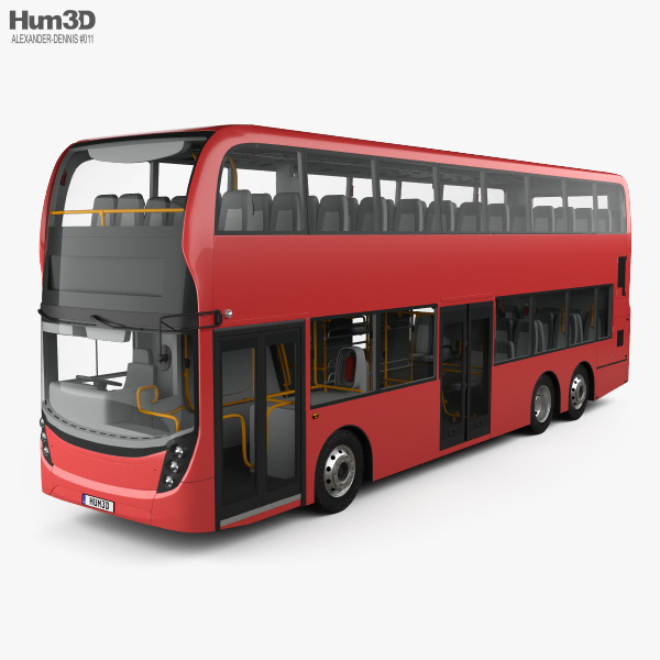 Alexander Dennis Enviro 500 Double-Decker Bus with HQ interior 2016 3D model
