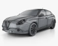 Alfa Romeo Giulietta 2012 3D模型 wire render